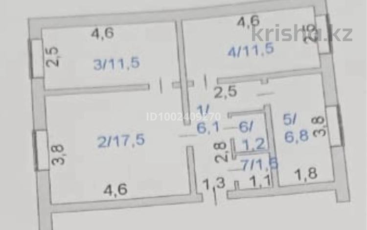 3-комнатная квартира · 56.2 м² · 3/3 этаж, Ерлик 30 за 5.5 млн ₸ в Дамса — фото 2