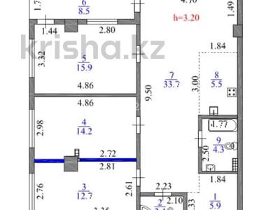 4-бөлмелі пәтер · 105 м² · 2/10 қабат, Кабанбай Батыра 15, бағасы: 105 млн ₸ в Алматы, Медеуский р-н