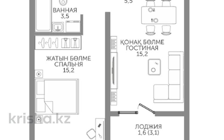 2-бөлмелі пәтер · 46.4 м² · 12/15 қабат, Райымбека 210/27 — УСПЕЙТЕ ПРИОБРЕСТИ ПО СКИДКЕ! БЕЗ КОМИССИИ ДЛЯ ПОКУПАТЕЛЯ!, бағасы: ~ 35.5 млн ₸ в Алматы, Алмалинский р-н — фото 2