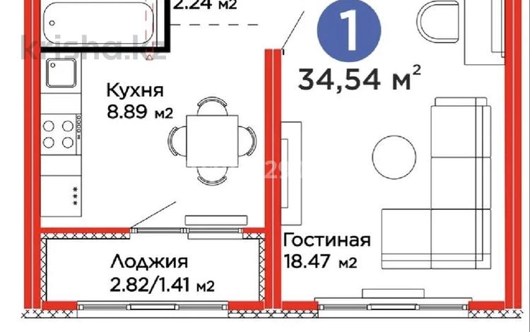 1-бөлмелі пәтер · 34.54 м² · 8/17 қабат, Просп. Улы Дала 12, бағасы: 23.2 млн ₸ в Астане, Нура р-н — фото 25
