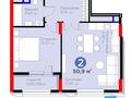 2-бөлмелі пәтер · 50.9 м² · 12/12 қабат, Турар Рыскулов 18a, бағасы: 39.5 млн ₸ в Астане, Есильский р-н