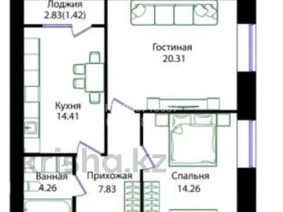 2-бөлмелі пәтер · 62 м² · 7/12 қабат, Улица Чингиз Айтматов, 79/1 79/1, бағасы: 33 млн ₸ в Астане, Сарыарка р-н