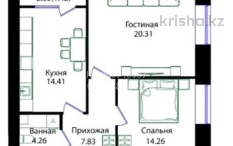 2-бөлмелі пәтер · 62 м² · 7/12 қабат, Улица Чингиз Айтматов, 79/1 79/1, бағасы: 33 млн ₸ в Астане, Сарыарка р-н — фото 4