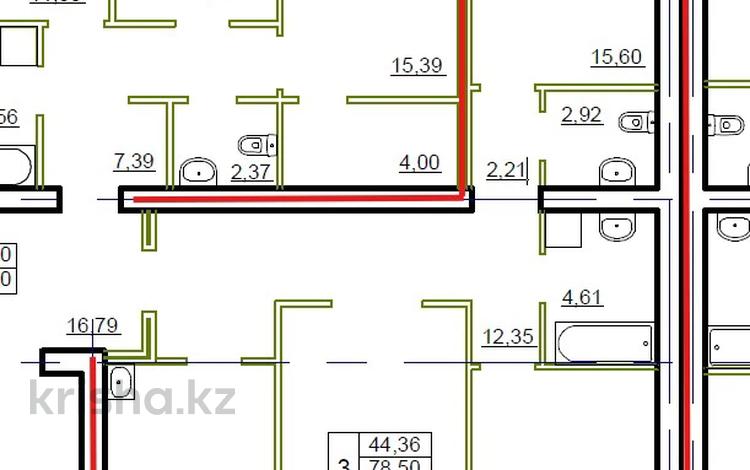 2-комнатная квартира · 79.3 м² · 3/9 этаж, Сатпаева 306/1 — Без комиссии! за 40 млн ₸ в Павлодаре — фото 2