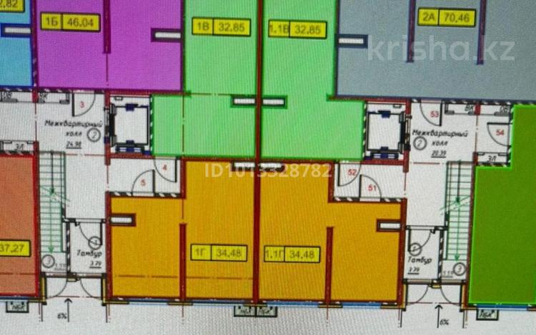 1-комнатная квартира · 34.48 м² · 3/6 этаж, Участок 2032 14 за 14.5 млн ₸ в Алматы — фото 2