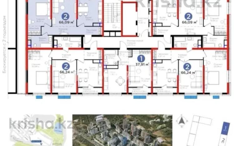 2-бөлмелі пәтер · 66 м² · 12/16 қабат, К. Толеметова 83, бағасы: 32 млн ₸ в Шымкенте — фото 2