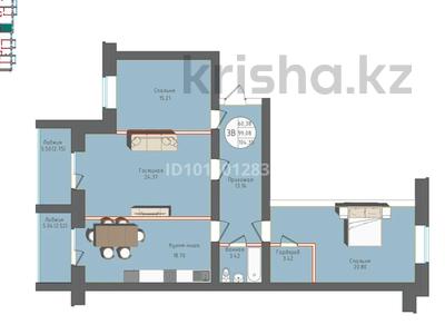 3-комнатная квартира · 104 м² · 8/10 этаж, Жумабаева 13 — Синема , КГУ университет, 1 школа , гор акимат за 46.5 млн ₸ в Кокшетау