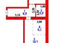 2-бөлмелі пәтер · 53.5 м² · 6/12 қабат, E 429 28/2, бағасы: 24.5 млн ₸ в Астане, Есильский р-н