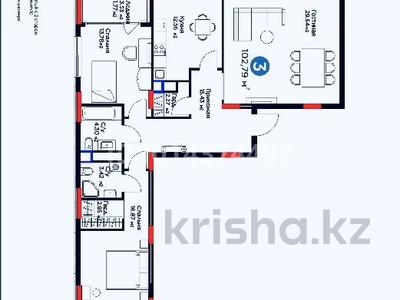 3-комнатная квартира · 104 м² · 3/9 этаж, Е900 6+паркинг за 106 млн ₸ в Астане, Нура р-н