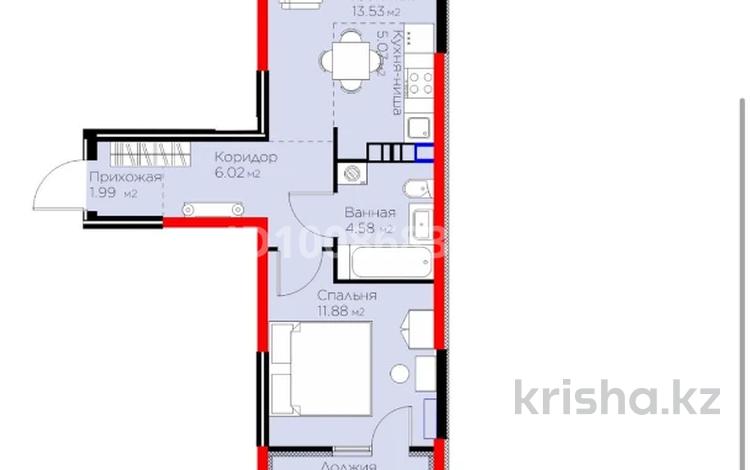 2-бөлмелі пәтер · 44.49 м² · 6/6 қабат, Қайрат ш/а. 716/16, бағасы: 34 млн ₸ в Алматы, Турксибский р-н — фото 2