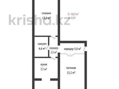 2-комнатная квартира · 50.9 м² · 1/6 этаж, Братьев Жубановых — Остановка Сатпаева за 22 млн ₸ в Актобе