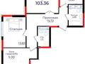 3-бөлмелі пәтер · 104 м², Е 882 13, бағасы: 41.4 млн ₸ в Астане, Нура р-н — фото 2