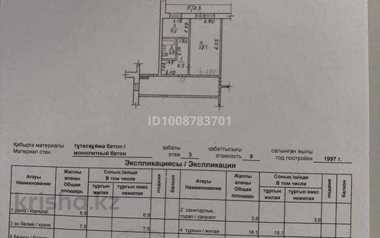 1-бөлмелі пәтер · 38.4 м² · 3/9 қабат, 50 лет октября — Район ЦУМа, бағасы: 10.5 млн ₸ в Рудном — фото 2