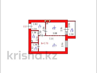 1-бөлмелі пәтер, 38.2 м², 3/12 қабат, Бейбарыс Султан 25/4, бағасы: 13 млн 〒 в Астане, Сарыарка р-н