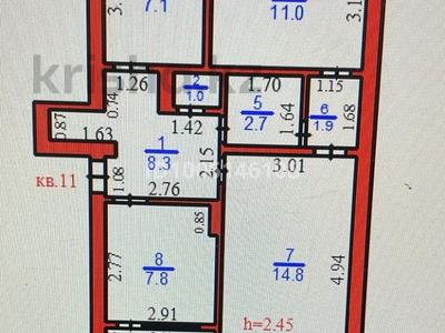 3-комнатная квартира · 60 м² · 4/5 этаж, М-н 2 17 — Напротив военкомата за 22.9 млн ₸ в Есик