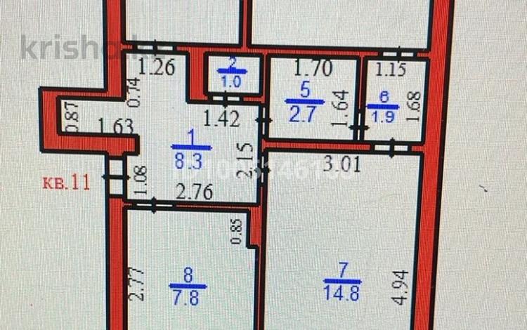 3-комнатная квартира · 60 м² · 4/5 этаж, М-н 2 17 — Напротив военкомата за 22.9 млн ₸ в Есик — фото 44