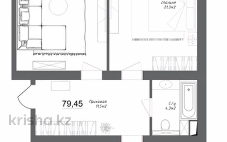 2-бөлмелі пәтер, 79.45 м², 6/7 қабат, 40-й мкр, 41мкр. 5, бағасы: 23.5 млн 〒 в Актау, 40-й мкр — фото 4