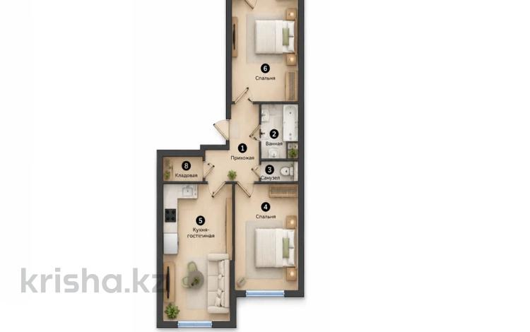 3-комнатная квартира · 71.7 м² · 5/7 этаж, Естай — Новый Апорт, Документы, Ключи за 28 млн ₸ в  — фото 11