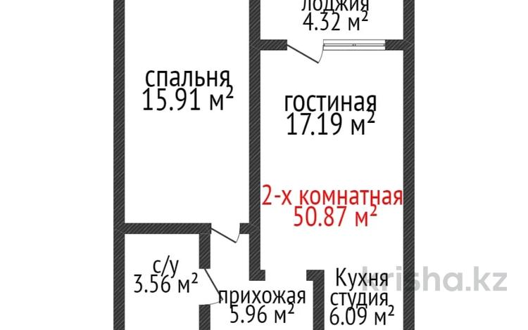 2-бөлмелі пәтер · 58.7 м² · 19/19 қабат, Толстого 32, бағасы: ~ 31.7 млн ₸ в Костанае — фото 2
