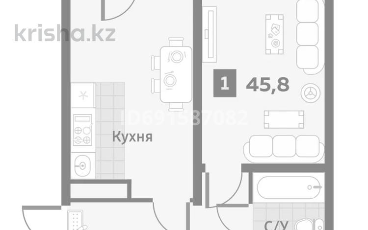 1-комнатная квартира, 45.9 м², 5/12 этаж, мкр Аккент, Шарипа Омарова 6 — Фаризы Онгарсыновой за 24.5 млн 〒 в Алматы, Алатауский р-н — фото 2