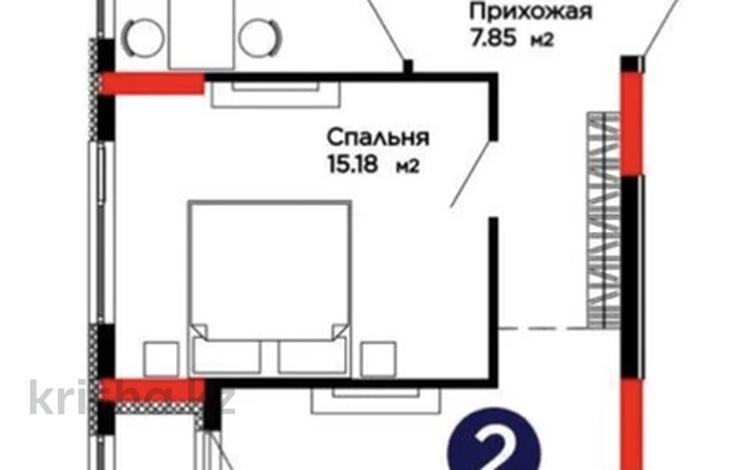 2-бөлмелі пәтер · 56.3 м² · 13/14 қабат, Бухар жырау, бағасы: 41.5 млн ₸ в Астане, Есильский р-н — фото 5