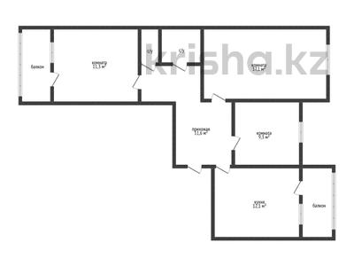 3-бөлмелі пәтер · 67.2 м², 6 микрорайон 1, бағасы: 28 млн ₸ в Костанае