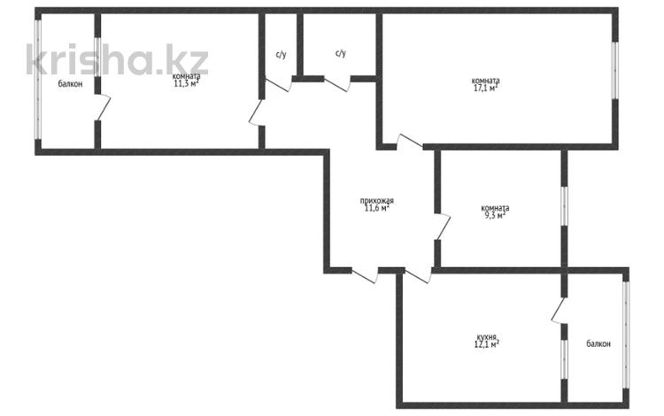 3-бөлмелі пәтер · 67.2 м², 6 микрорайон 1, бағасы: 28 млн ₸ в Костанае — фото 2