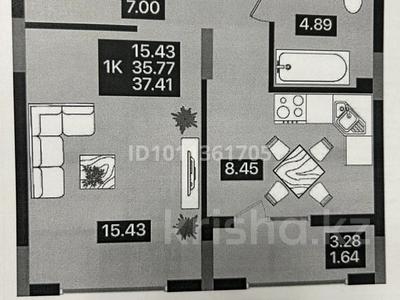 1-бөлмелі пәтер · 38 м² · 6/7 қабат, ул. Е 118, уч. 2 — Улы дала, бағасы: 20 млн ₸ в Астане, Есильский р-н