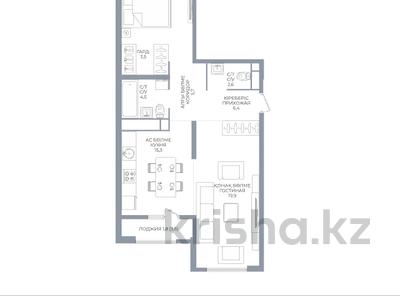 2-комнатная квартира · 79 м² · 15/16 этаж, Каныша Сатпаева 90/55Б — БЕЗ КОМИССИИ за ~ 58.5 млн ₸ в Алматы, Бостандыкский р-н