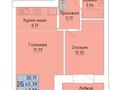 2-комнатная квартира · 49 м² · 3/9 этаж, Кенесары 64 — 3школа, университет,мед колледж за 25 млн ₸ в Кокшетау