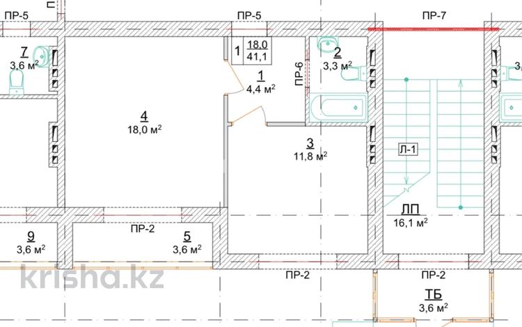 1-бөлмелі пәтер · 41.1 м² · 5/5 қабат, 3-й мкр 68, бағасы: 7 млн ₸ в Актау — фото 3