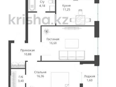 2-бөлмелі пәтер · 64.2 м² · 2/9 қабат, Култегин 4, бағасы: 35 млн ₸ в Астане, Нура р-н