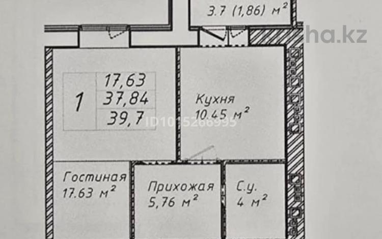 1-комнатная квартира · 37.84 м² · 2/12 этаж, ул. Бейбарыс Султан 25/5 — Косшыгулулы за 12.3 млн ₸ в Астане, Сарыарка р-н — фото 2