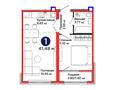 1-комнатная квартира · 41.47 м² · 12/12 этаж, Казыбек би 23 за ~ 28 млн ₸ в Астане, Нура р-н — фото 3