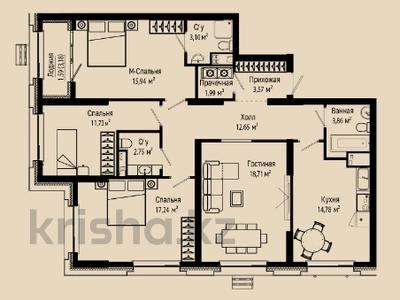 4-комнатная квартира · 107.22 м² · 17/18 этаж, Улица Кокжал Барака 26 за ~ 48.8 млн 〒 в Усть-Каменогорске