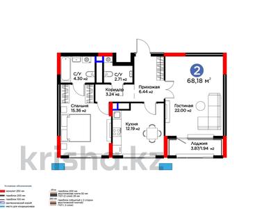 2-комнатная квартира · 68.18 м² · 12/12 этаж, Акберен 4/5 за ~ 34.4 млн 〒 в Атырау