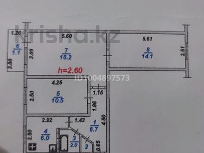 3-комнатная квартира · 60.4 м² · 2/5 этаж, мкр Алмагуль — Ходжанова за 41.5 млн ₸ в Алматы, Бостандыкский р-н