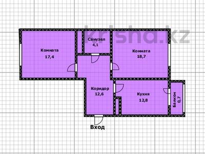 2-комнатная квартира, 66.3 м², 9/9 этаж, Сатпаева 31 за 27.5 млн 〒 в Астане, Алматы р-н