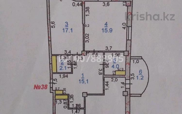 3-бөлмелі пәтер · 88.5 м² · 1/12 қабат, 11 көше 35/1 — Обласной акимат, бағасы: 33 млн 〒 в Туркестане — фото 2