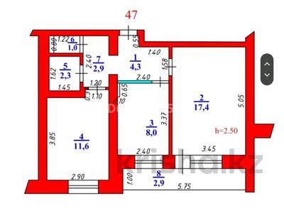 2-бөлмелі пәтер · 50.4 м² · 6/9 қабат, проспект Абая 108, бағасы: 18 млн ₸ в Уральске