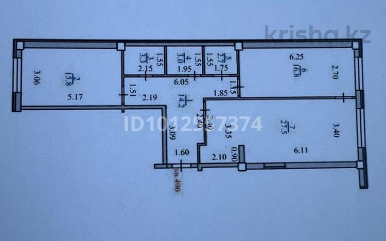 3-бөлмелі пәтер · 83.3 м² · 12/17 қабат, ауэзова 2/8, бағасы: 47 млн ₸ в Алматы, Алмалинский р-н — фото 2
