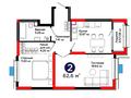 2-бөлмелі пәтер · 62.6 м², ул. Ш. Калдаякова, бағасы: ~ 34.4 млн ₸ в Шымкенте — фото 3