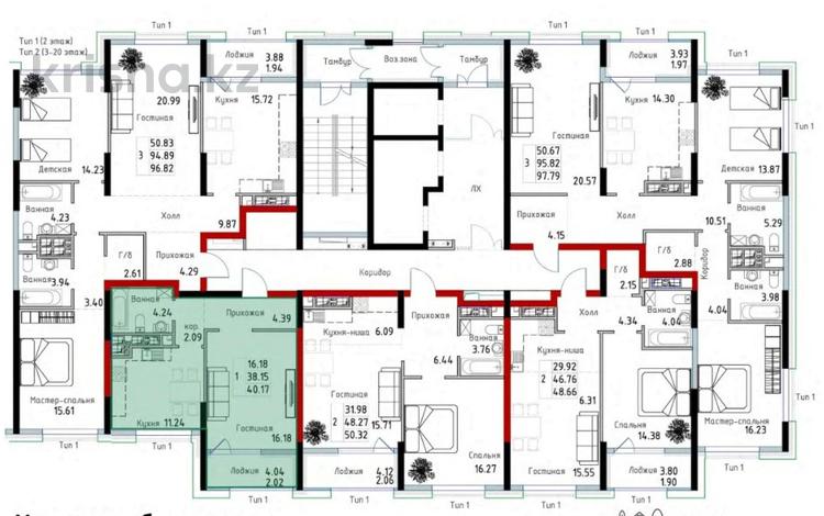 1-комнатная квартира, 40.17 м², 7 этаж, Улы Дала 29