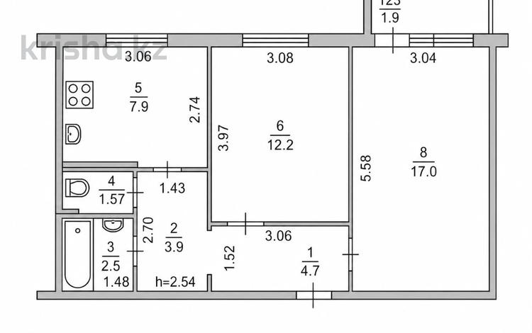 2-бөлмелі пәтер · 51 м² · 9/10 қабат, 11 ш/а., бағасы: 14 млн ₸ в Актобе, мкр 11 — фото 2