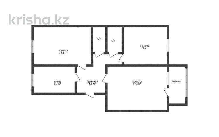 3-бөлмелі пәтер · 60.9 м² · 2/6 қабат, Урожайная 29, бағасы: 24.5 млн ₸ в Костанае — фото 2