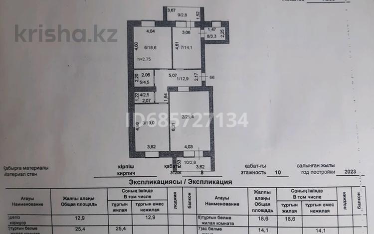 3-комнатная квартира, 105.9 м², 8/10 этаж, Магжана жумабаева 13 — Дом находится за городским акиматом за ~ 33.9 млн 〒 в Кокшетау — фото 2