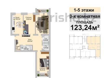 3-комнатная квартира, 123.24 м², мкр. Алтын орда, Тауелсиздик 228\3 — Газиза Жубанова за ~ 32 млн 〒 в Актобе, мкр. Алтын орда