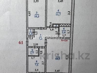 3-бөлмелі пәтер · 65 м² · 3/5 қабат, 3-й микрорайон, 3-й микрорайон 1, бағасы: 39 млн ₸ в Шымкенте, Туран р-н