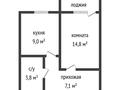 1-комнатная квартира · 36.5 м² · 1/9 этаж, Шак шак батыра за 18.9 млн ₸ в Костанае — фото 2