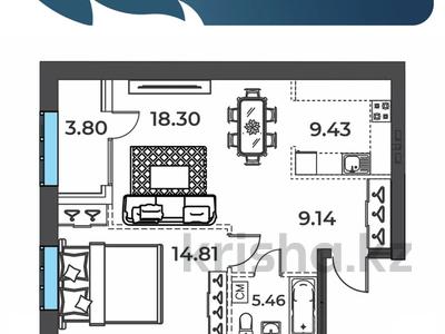 2-бөлмелі пәтер · 59 м² · 7/8 қабат, мкр. Алтын орда, Микрорайон Алтын Орда 351, бағасы: 26.5 млн ₸ в Актобе
